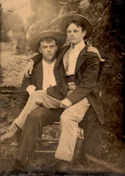 Zwei Männer posieren für ein Foto, ca. 1870